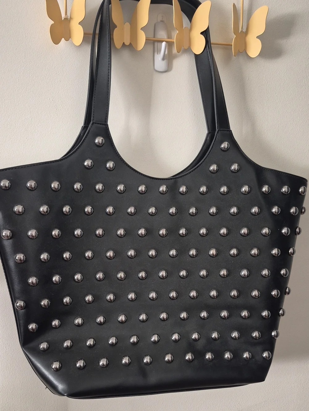 Black Studded Tote Bag - Women Bags